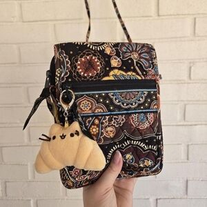 vtg Vera Bradley Mini purse Hipster Crossbody Kensington Brown 2007.